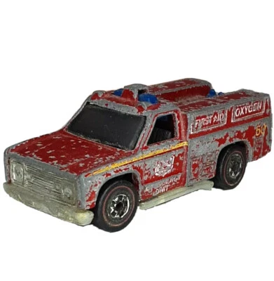 Hot Wheels Redline Emergency Squad Fire Truck 1974 Red Made In Hong Kong - Image 1 of 4