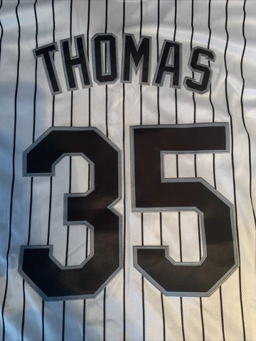 Nike CHICAGO WHITE SOX FRANK THOMAS XL 100% REAL JERSEY Pinstripe Stitched Cover