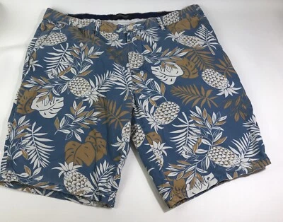 Pantalones Cortos Chinos Scotch & Soda Para Hombre Piña Estampado Floral Azul Algodón Talla 36 Usados en Excelente Condición Foto 1 de 4