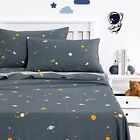 - Kids Sheet Set, Space Bed Sheets For Boys, 100% Cotton Twin Space Gray
