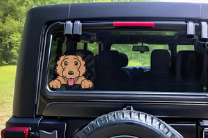 Goldendoodle Dog Decal sticker window cling, easy apply uv water resistant pet - Picture 1 of 2