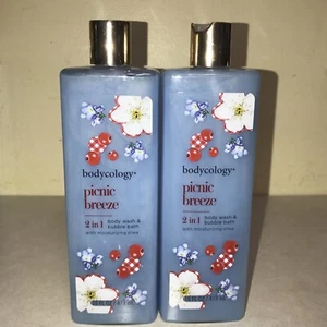 2 Bodycology 16oz PICNIC BREEZE Moisturizing Shea 2in1 Body Wash & Bubble Bath - Picture 1 of 7