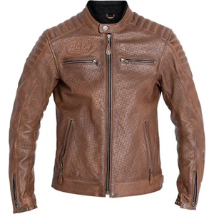 Mens Motorcycle Jacket L - John Doe Storm - Biker Retro Leather Jacket - Brown - Picture 1 of 5