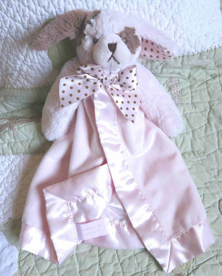 Bearington Baby Collection Cachorro Perro Rosa Satinado Niña Manta de Seguridad Juguete Lovey Foto 1 de 4