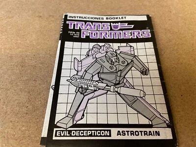 Transformers G1 1985 ASTROTRAIN IGA libro de instrucciones manual MÉXICO Foto 1 de 4