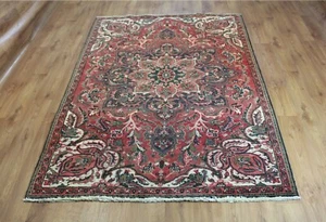 Traditional Vintage Wool Handmade Classic Oriental Area Rug Carpet 226 X 150 cm - Picture 1 of 10