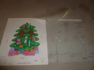 ARTE DE PRODUCCIÓN ORIGINAL ROBERT GUMPERTZ TARJETA DE NAVIDAD ÁRBOL SF PUERTA DORADA RARO - Imagen 1 de 8