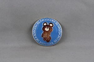 Vintage Olympic Pin - Misha Moscow 1980 Multi-Language Pin - Stamped Pin  - Picture 1 of 3