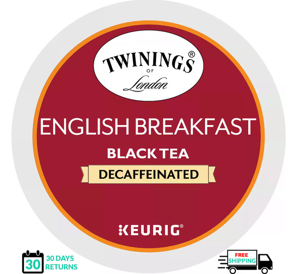 Twinings of London Decaffeinated English Breakfast Tea K-Cups for Keurig, 24 Photo Related