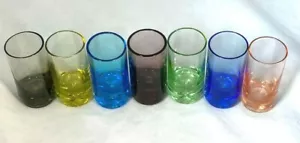 multi colored cordial shot glasses with decanter - Cordial/Vodka/Sake - Picture 1 of 5