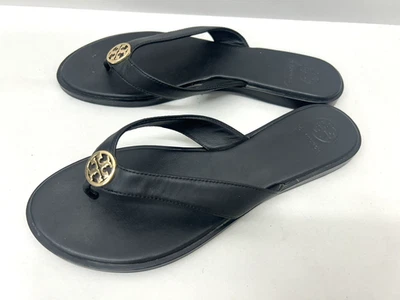 Sandalias Tory Burch Benton Tanga Cuero Negro Perfecto Talla 9 Foto 1 de 4