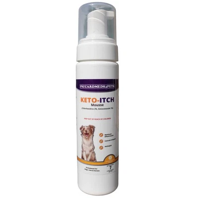 PICCARD MEDS 4 PETS Piccardmeds4pets Keto Itch Plus Antiseptic Mousse 7 oz for Cats & Dogs Skin Care