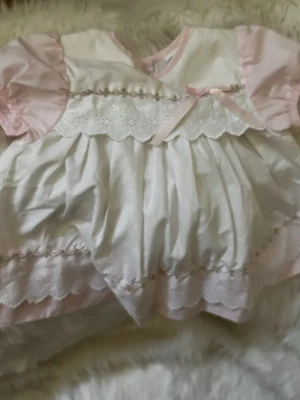 Rose Cottage | Vintage Bay  Little Girls Pink & White Dress Size 3-6 months - Image 1 of 4