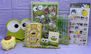 Keroppi A5 Notebook & Pack Of 6 Pens Pompompurin Squishy A7 Notebook Stickers - Picture 1 of 12