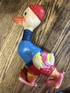 VINTAGE 1950S REMPEL MR SQUEAKER WALKING DUCK RUBBER SQUEAK TOY 12", - Picture 1 of 9