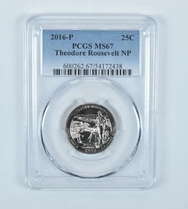 2016-P Washington Quarter ATB Theodore Roosevelt MS67 PCGS *5905 - Picture 1 of 5