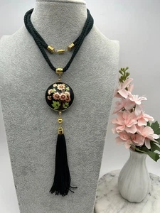 Collana vintage floreale cloisonné. - Foto 1 di 2