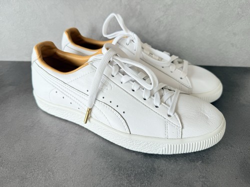Puma Clyde Base Lacci Donna Bianco Sneakers Scarpe Casual Taglia 8 5 NUOVE