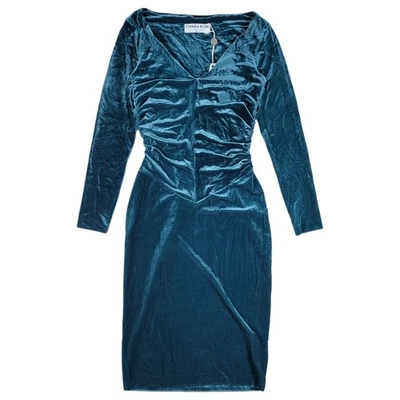 Vestido de veludo Chiara Boni La Petite Robe 4 EUA 40 IT floresta joia verde festa midi - Imagem 1 de 4