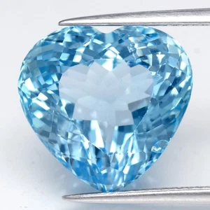 💎 15,23ct 15x14,3mm VS Herz Natürlicher Himmelblautopas - Brasilien Edelstein - Bild 1 von 4