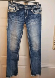 Buckle Rock Revival Gr. 29 Jeans "Lupe" 30" Schrittlänge Ledereinsatz Easy Straight - Bild 1 von 8