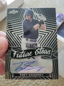 2021 Leaf Metal Draft Trey Sweeney Future Stars Black Wave Auto #4/7 - Picture 1 of 2