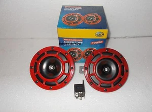 Hella Twin Supertone Horn Kit 003399801 REAL HELLA RED HORNS - NUOVO E IMBALLATO - Foto 1 di 3
