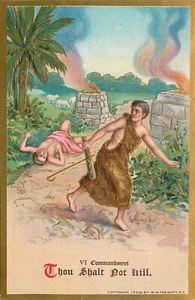 Postcard Religious Ten Commandments 1908 Unposted Embossed Shall Not Kill - Picture 1 of 2