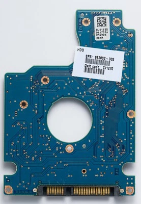 Hitachi PCB ONLY. 500GB SATA 2.5"  HDD Model: HTS545050A7E380 P/N H2T500854S7 - Image 1 of 3