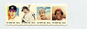 Tarjetas Gumball #TN04515 WARREN SPAHN & THURMAN MUNSON & KING KELLY tira sin cortar - Imagen 1 de 1