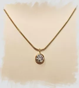 Goldanhänger - Anhänger brillanter Zirkonia 8 mm - Silber 925 vergoldet - Bild 1 von 3