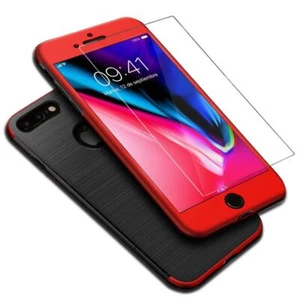 Apple iPhone 7 Plus Etui Case Komórka Cover Ochrona Pokrowiec ochronny Carbon Czerwony - Zdjęcie 1 z 5