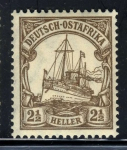 German Colonies 21/2 Heller Deutsch-Ostafrika Kaiser Yacht 🛥️Timbro MVLH  - Foto 1 di 2