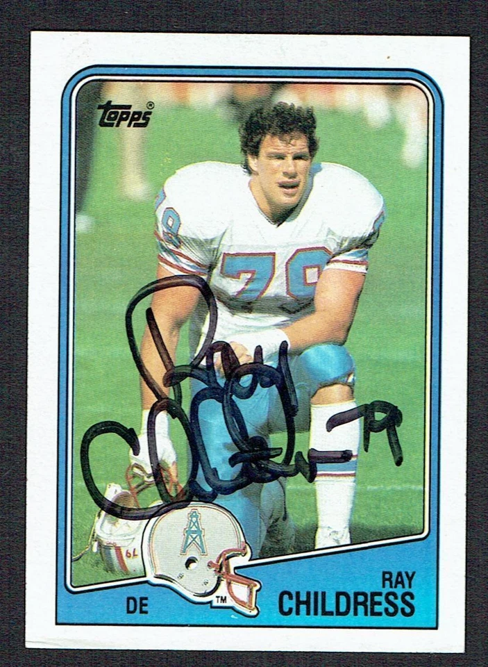 Tarjeta coleccionable de fútbol americano Topps 1988 autografiada firmada por Ray Childress #112 Foto 1 de 1