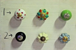 24 Pc. Ceramic Knob Multicolored Drawer Handle Door Pull Christmas Gifts - Picture 1 of 7