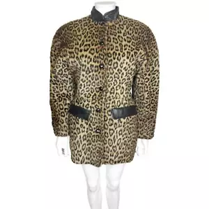 Vintage 80er Jahre Jean-Claude Poitras Faux Leopard Fell Jacke - Bild 1 von 9