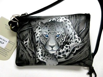 Muñequera Anuschka Leopardo Africano Cuero Pintado a Mano Pequeña Convertible Nueva con Etiquetas Foto 1 de 4