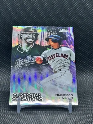 2018 Topps Chrome Superstar Sensations Francisco Lindor SS-8 Cleveland Indians  - Image 1 of 2