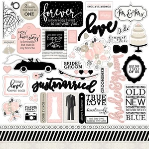 Echo Park - Wedding Bliss 12x12 Element Sticker Scrapbook Journal Planner - Picture 1 of 1