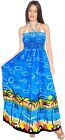 LA LEELA Women's Summer Halter Neck Tube Top Maxi Evening Dress Strapless Dresse