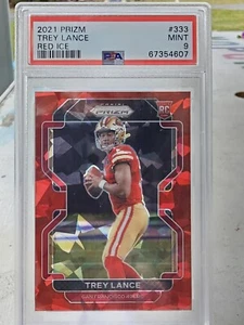 2021 Prizm Trey Lance Red Ice Prizm Rookie RC #333 PSA 9 49ers 🔥  - Picture 1 of 4