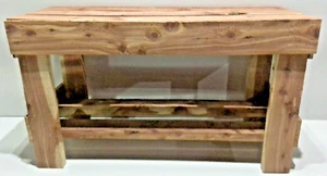 AROMATIC NOTTY RED CEDAR Wood Medium Entryway Bench 33"L X 13"W X 19.5"T - Picture 1 of 22