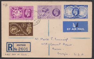 GREAT BRITAIN - 1949 75th ANNIVERSARY OF UPU - 4V - FDC REGISTERED - Picture 1 of 4