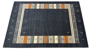 Wollteppich 170x240cm Modern Handgewebter Grau Beige 100% wolle Gabbeh st40 - Bild 1 von 9