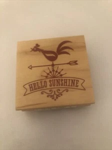 Hello Sunshine Rooster Weathervane Rubber Scrapbook Stamps Inkadinkado - NEW! - Picture 1 of 5