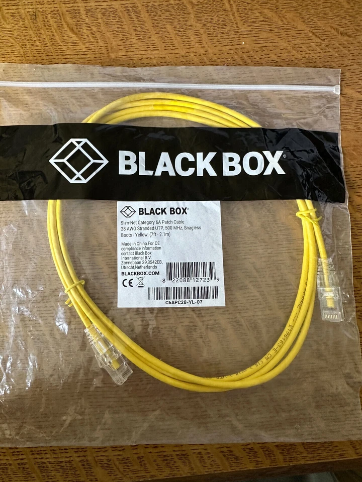 3Ft - 7Ft Yellow CAT6a Slim RJ45 Network LAN Ethernet Patch Cable - Image 1 of 1