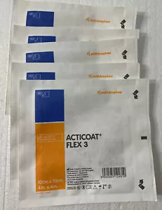*5 Stück* Smith & Neffe ACTICOAT FLEX 3 silberbeschichtete Barriere 4 Zoll x 4 Zoll Verband - Bild 1 von 4