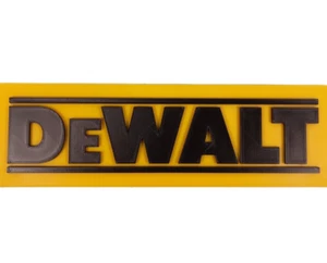 Dewalt Logo Shop Sign 3d Printed Wall Decor W/ Hanger Holes Yellow/Black - Picture 1 of 2