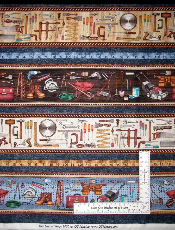 Herramienta Tela Jardín Trabajo Hombre Herramientas Rayas Azul Poco Práctico Algodón QT Yarda Foto 1 de 1