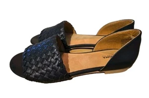 Sonoma Solana Memory Foam Women's Size 6 Black Slip On Open Toe Flats SANDALS - Picture 1 of 12